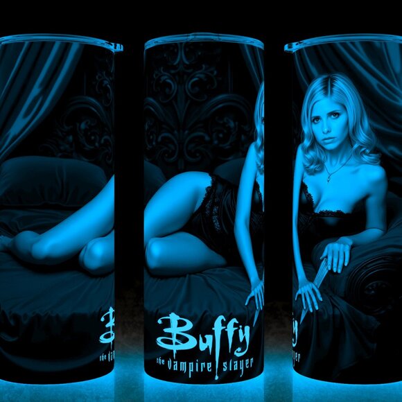 Glow in the Dark Buffy The Vampire Slayer with Vampire Stake Cup Mug Tumbler - Picture 1 of 4